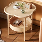Modern Round Side Table with Storage Shelf – Lightweight Space-Saving Accent Table