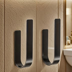 Wall-Mounted Toilet Paper Holder with Towel Rack & Hooks – Space-Saving Metal Organizer