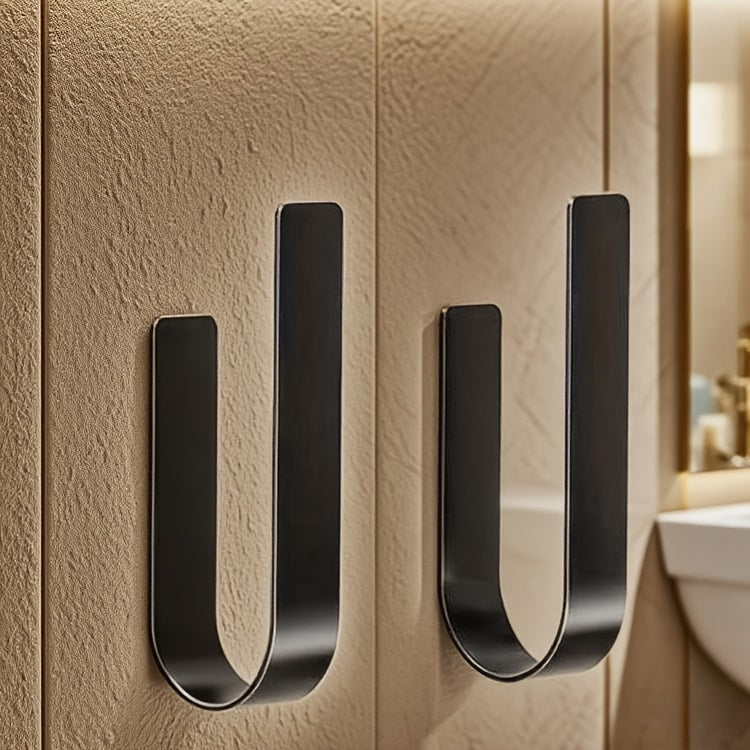 Wall-Mounted Toilet Paper Holder with Towel Rack & Hooks – Space-Saving Metal Organizer