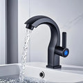 Modern Matte Black Bathroom Faucet with Side Sprayer and Easy Install Design