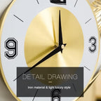Ginkgo Biloba Metal Wall Clock – Large Silent Decorative Art for Living Room & Modern Home