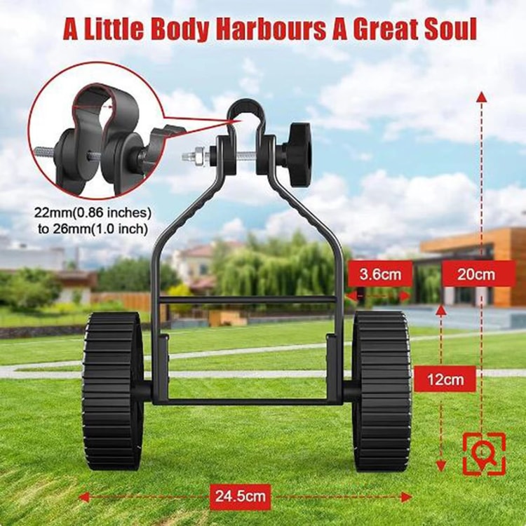 Tri-Wheel Adjustable Support Wheel Attachment for String Trimmers & Lawn Tools