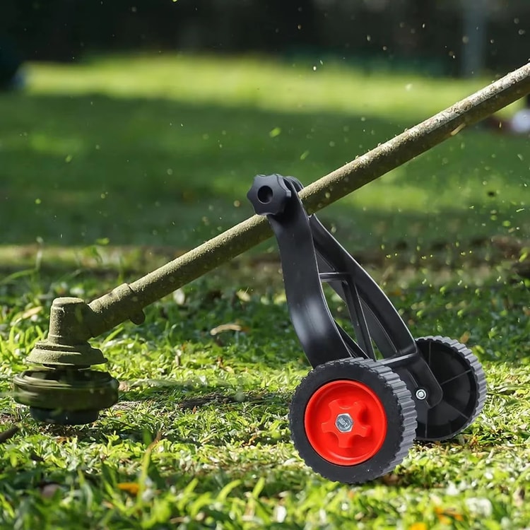 Tri-Wheel Adjustable Support Wheel Attachment for String Trimmers & Lawn Tools