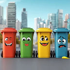 Cartoon Face Sticker Set for Fun Home and Bathroom Decoration