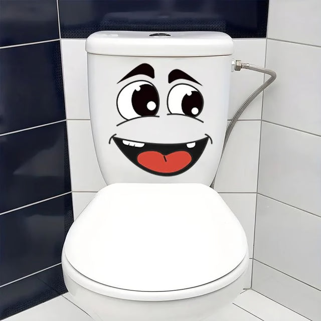 Cartoon Face Sticker Set for Fun Home and Bathroom Decoration