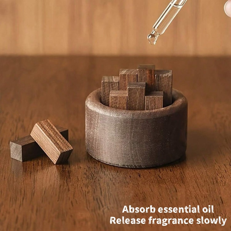 Wooden Aromatherapy Sticks – Walnut Wood Essential Oil Diffuser for Home, Car & Bathroom