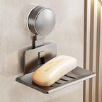 Bathroom Suction Cup Soap Holder – No-Drill Wall-Mounted Soap Storage Rack